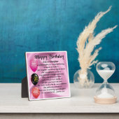 Happy Birthday Design Granddochter Poem Plaque Fotoplaat (Insitu)