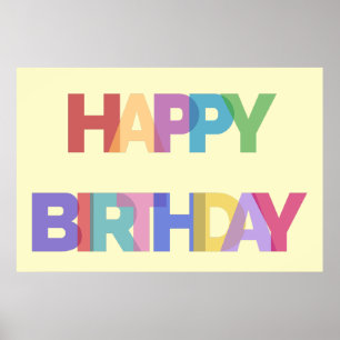 Happy Birthday Design in vrolijke kleuren Poster