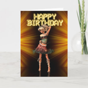 Happy Birthday Deva vrouw op het podium Kaart