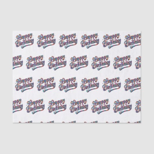 Happy Birthday Diamond Tissuepapier (Voorkant)