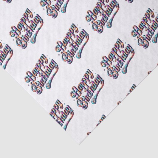 Happy Birthday Diamond Tissuepapier (Detail)