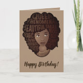 Happy Birthday, die zwarte vrouwen stimuleert, bru Kaart (Voorkant)