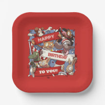 Happy Birthday Dierensport Fans Zwaaien met Cartoo