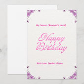 Happy Birthday  digitaal Wenskaart Feestdagenkaart (Voorkant / Achterkant)