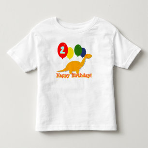 Happy Birthday Dinosaur 2 jaar ballonnen T-Shirt