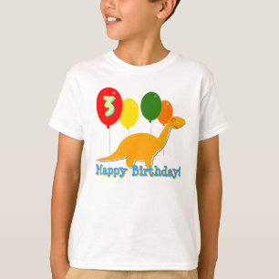 Happy Birthday Dinosaur 3 jaar ballonnen T-Shirt