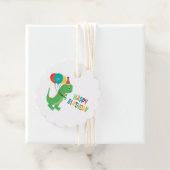 Happy Birthday Dinosaur-ballonnen Bedankjes Labels (In situ)