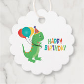 Happy Birthday Dinosaur-ballonnen Bedankjes Labels (Voorkant)