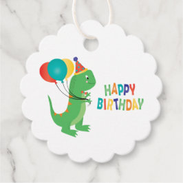 Happy Birthday Dinosaur-ballonnen Bedankjes Labels