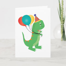 Happy Birthday Dinosaur-ballonnen Kaart