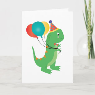 Happy Birthday Dinosaur-ballonnen Kaart