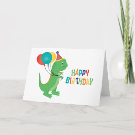 Happy Birthday Dinosaur-ballonnen Kaart