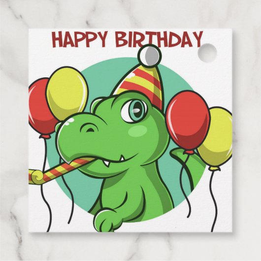 Happy Birthday Dinosaur Bedankjes Labels (Achterkant)