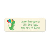 Happy Birthday Dinosaur Colorful Balloons Etiket (Voorkant)