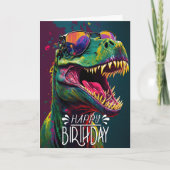 Happy Birthday Dinosaur Cool Jurassic Kaart (Voorkant)