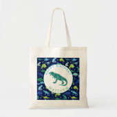 Happy Birthday Dinosaur Gepersonaliseerde Kinderen Tote Bag (Voorkant)