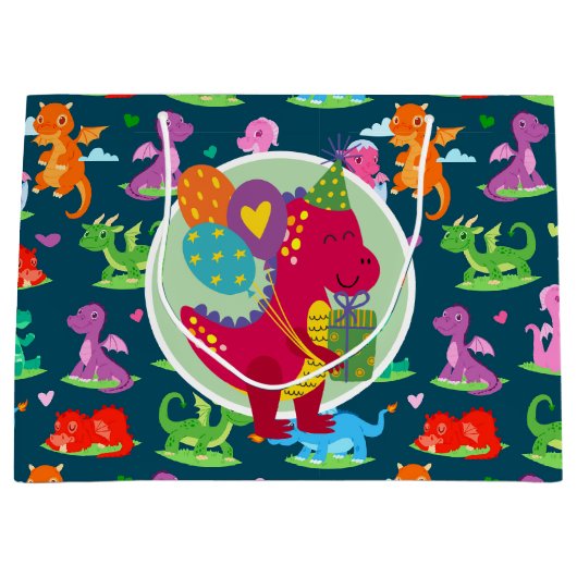 Happy Birthday Dinosaur Groot Cadeauzakje (Voorkant)