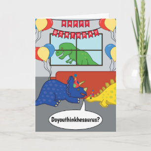 Happy Birthday Dinosaur Joke Meme Card Kaart
