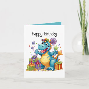 Happy Birthday Dinosaur jongens aanpasbaar Kaart
