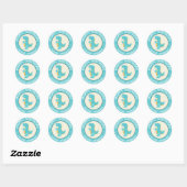 Happy Birthday Dinosaur Name Baby Blue Ronde Sticker (Vel)