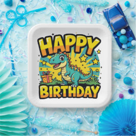 Happy Birthday Dinosaur Papieren Bordje