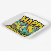 Happy Birthday Dinosaur Papieren Bordje (Gebogen)