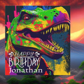 Happy Birthday Dinosaur Roar Kaart
