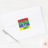 Happy Birthday Dinosaur Vierkante Sticker (Envelop)