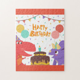Happy Birthday Dinosaurs Legpuzzel