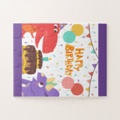Happy Birthday Dinosaurs Legpuzzel (Horizontaal)