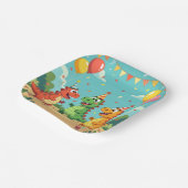 Happy birthday dinosaurs theme papieren bordje (Gebogen)