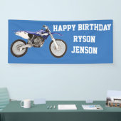Happy Birthday Dirt Bike Kinderverjaardagsbanner Spandoek (Beurs)