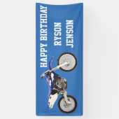 Happy Birthday Dirt Bike Kinderverjaardagsbanner Spandoek (Verticaal)