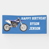 Happy Birthday Dirt Bike Kinderverjaardagsbanner Spandoek (Horizontaal)
