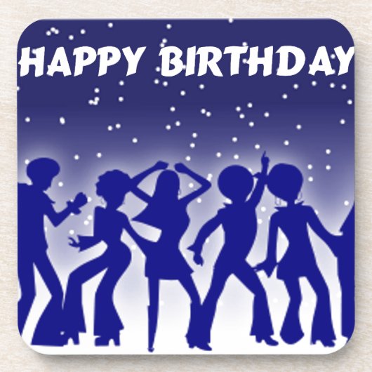 Happy Birthday Disco Dancers Onderzetter (Voorkant)
