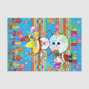 Happy Birthday-discussiestuk kerstmis Tissuepapier