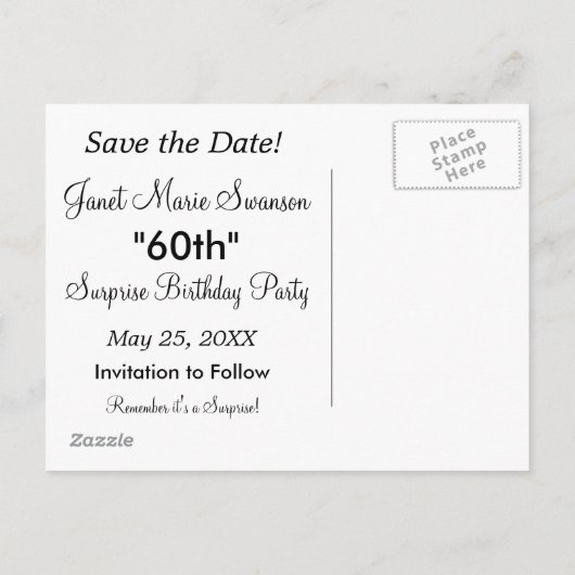 Happy Birthday Diva Girl | DIY-naam | Aqua Aankondigingskaart (Achterkant)