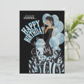 Happy Birthday Diva Girl | DIY-naam | Aqua Kaart (Staand voorkant)