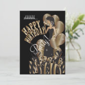 Happy Birthday Diva Girl | DIY-naam | Bronze Kaart (Staand voorkant)