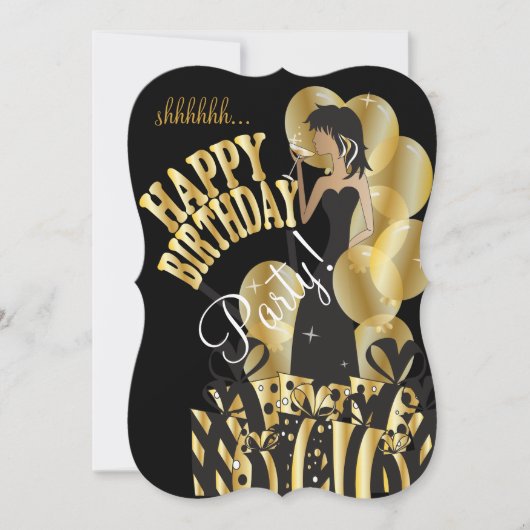 Happy Birthday Diva Girl | DIY-naam | Goud Kaart (Voorkant)