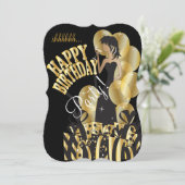 Happy Birthday Diva Girl | DIY-naam | Goud Kaart (Staand voorkant)