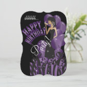 Happy Birthday Diva Girl | DIY-naam | Paars Kaart (Staand voorkant)