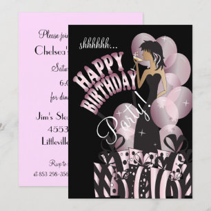Happy Birthday Diva Girl   DIY-naam   Roze Kaart
