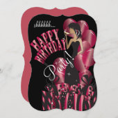 Happy Birthday Diva Girl | DIY-naam | Ruby Red Kaart (Voorkant / Achterkant)