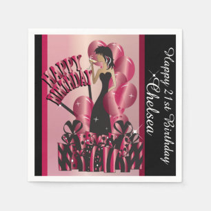 Happy Birthday Diva Girl DIY-naam Ruby Red Servet