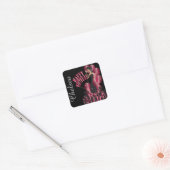 Happy Birthday Diva Girl | DIY-naam | Ruby Red Vierkante Sticker (Envelop)