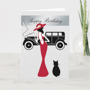 Happy Birthday Diva Kaart Elegante Vrouw