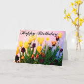 Happy Birthday Diverse Tulips #1 Kaart (Gele Bloem)