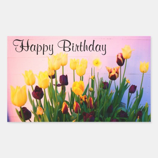 Happy Birthday Diverse Tulips #1 Stickers (Voorkant)