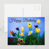 Happy Birthday Diverse Tulips #2 Briefkaart (Voorkant / Achterkant)